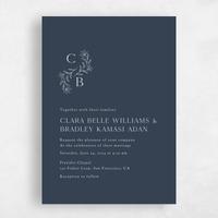 Blue Wedding Invitation - Creston Portrait
