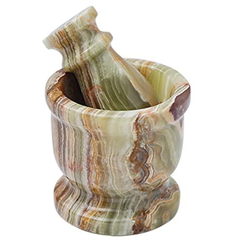 Radicaln Green Onyx Mortar and Pestle Set - Palm Size 2.5" Portable Handmade Marble Mortar and Pestle | Marble Pill and Spice Crusher Mortar and Pestle. Small Mortar and Pestle for Altar Supplies