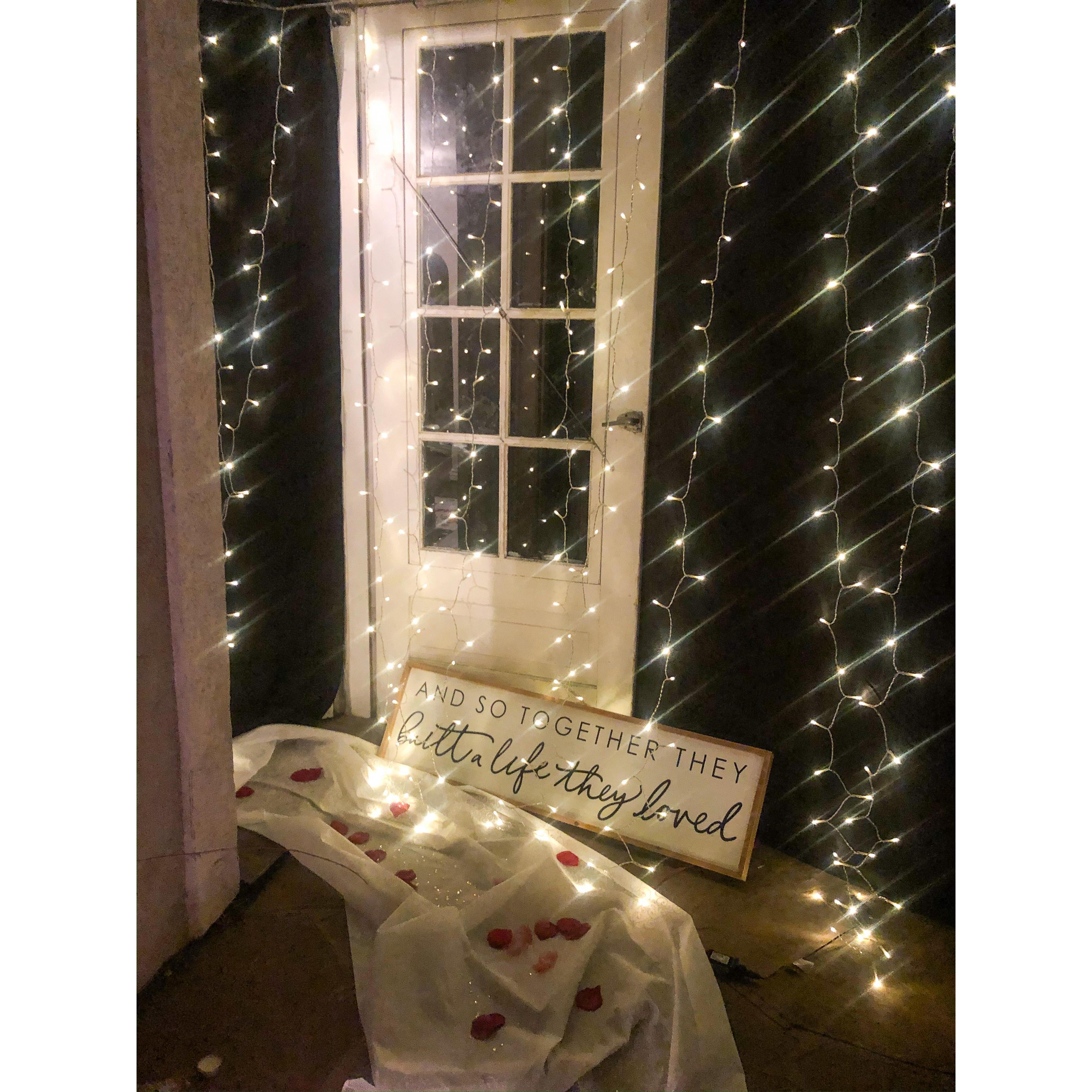 A glimpse into the night of our engagement.