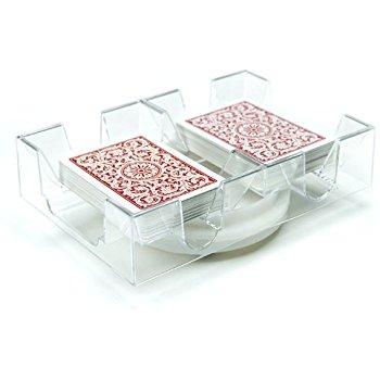 2 Deck Revolving Rotating Canasta Playing Card Tray