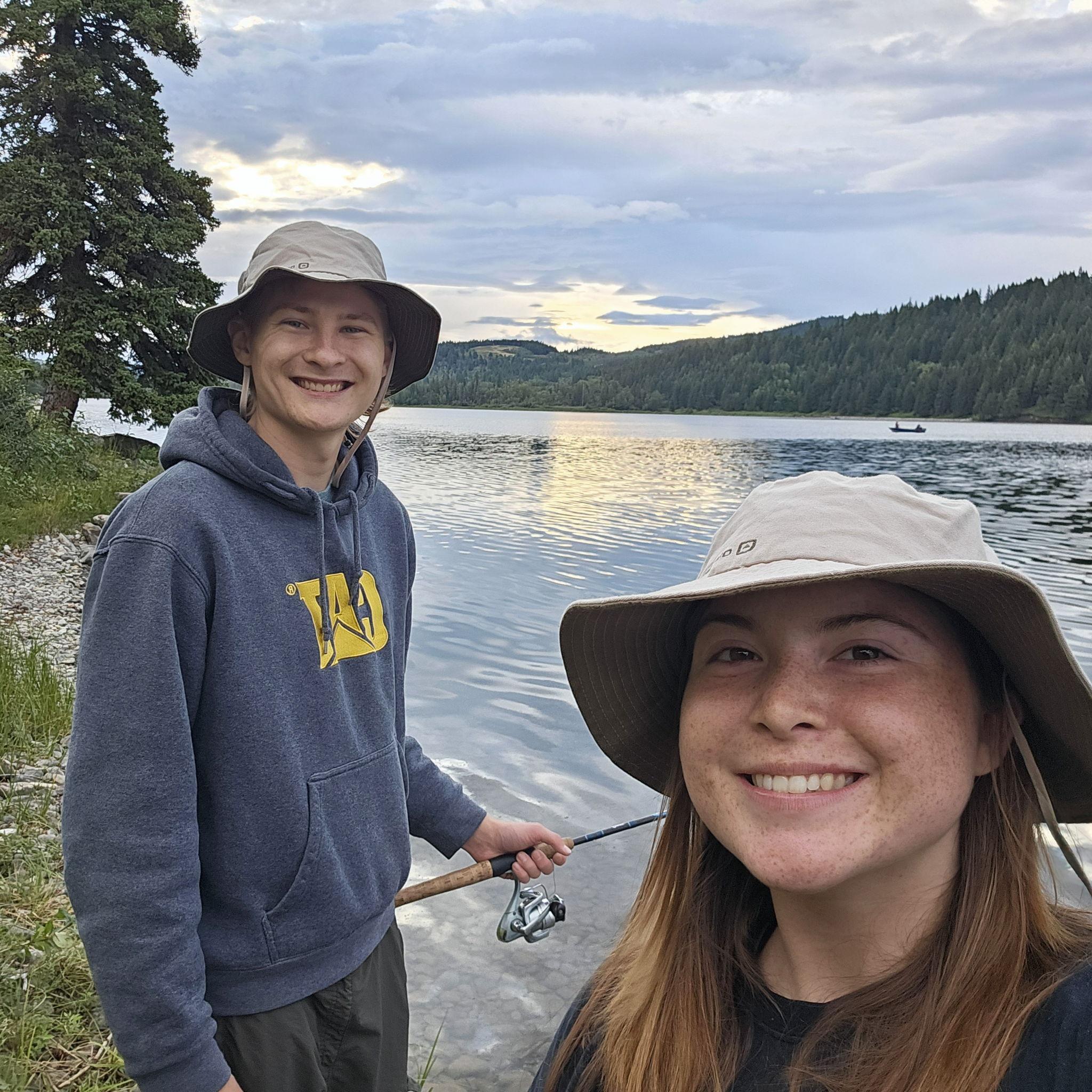 Aug 2024 - Another unsuccessful fishing attempt at Beauvais Lake... and more matching hats.