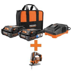 18-Volt OCTANE Lithium-Ion (2) 3.0 Ah Batteries and Charger Kit w/Free OCTANE Brushless Jig Saw