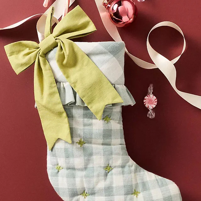Mini Gingham Bow Stocking