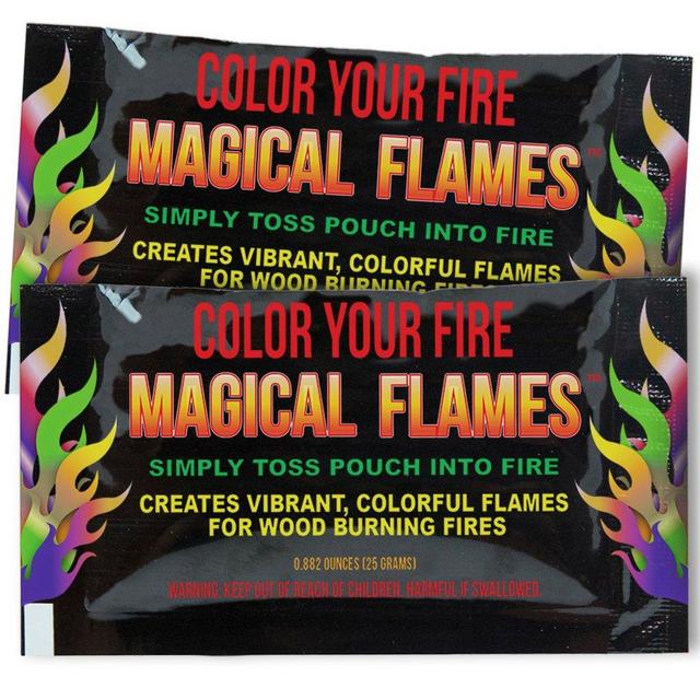 Magical Flames Create Colorful & Vibrant Flames for Fire Pit - (12 Pack) - Campfire, Bonfire, Outdoor Fireplace – Magical, Colorful, Rainbow, Mystic – Twice the Color – Half the Price