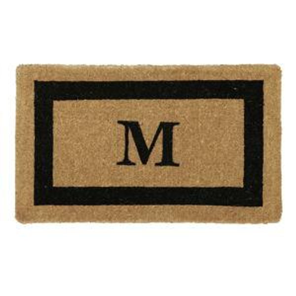 Monogrammed Framed Doormat - Black, 22x 36 with a "G"