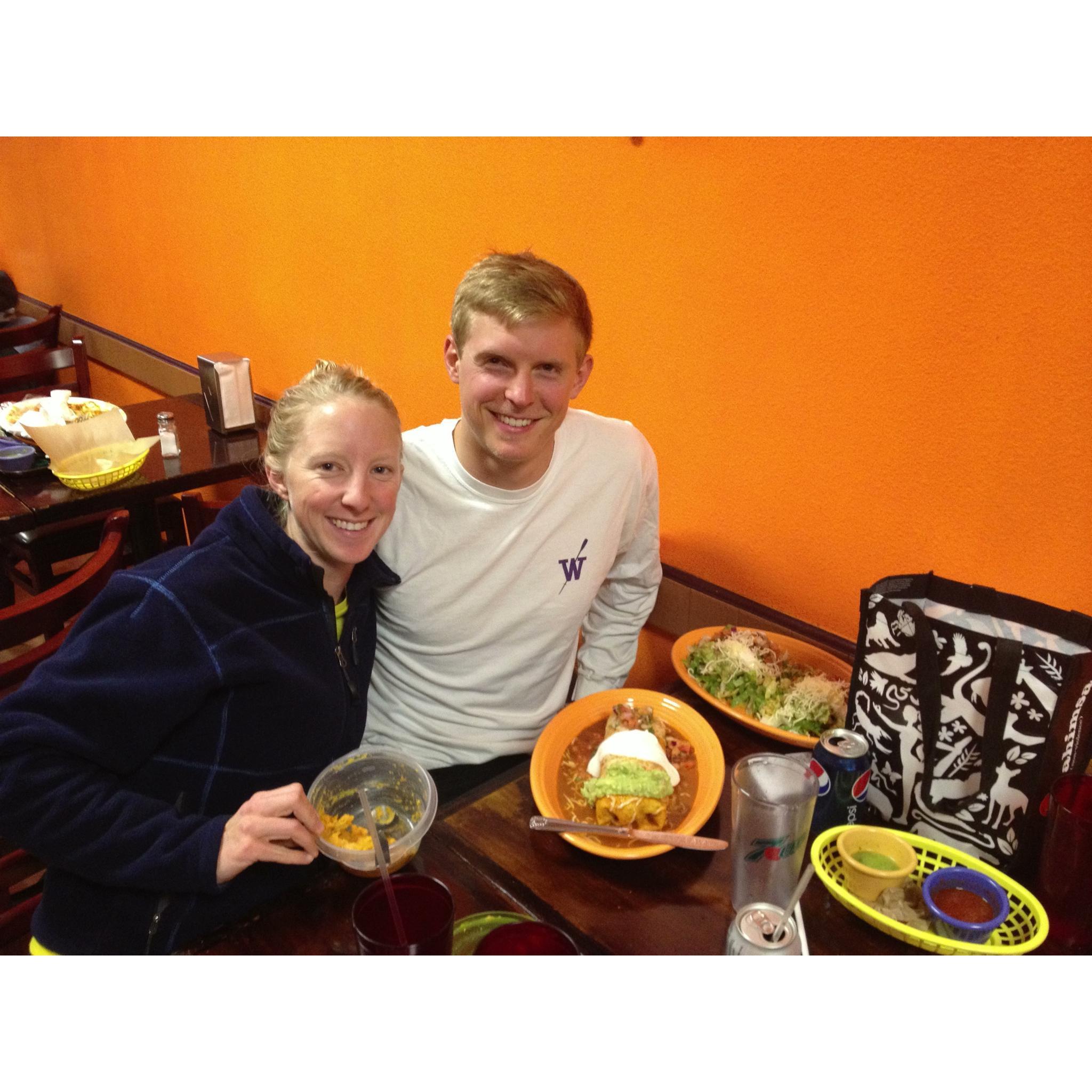 Exhausted and hungry post 6k of the 2014 fall speed order. Island Taqueria will do the trick!