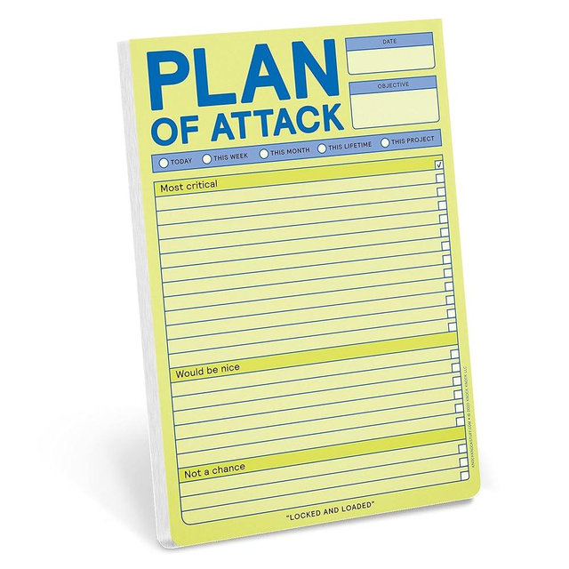 1-Count Knock Knock Plan of Attack Pads - Daily Planner Pads & To Do List Notepads, 6 x 9-inches each (Pastel)