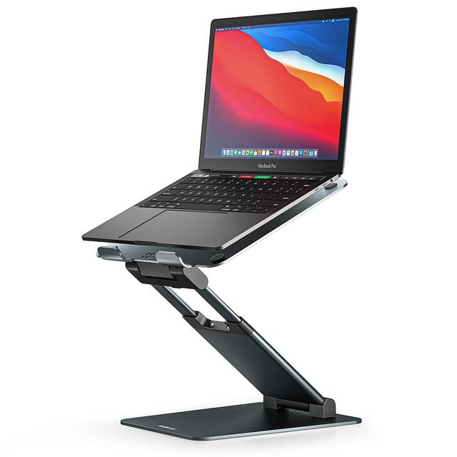 Nulaxy Laptop Stand, Ergonomic Aluminum Laptop Mount Computer Stand for Desk, Detachable Laptop Riser Notebook Stand Compatible with MacBook Air Pro, Dell XPS, More 10-16 Laptops - Gray