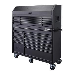 Heavy-Duty 56 in. W 23-Drawer, Deep Combination Tool Chest and Rolling Cabinet Set in Matte Black