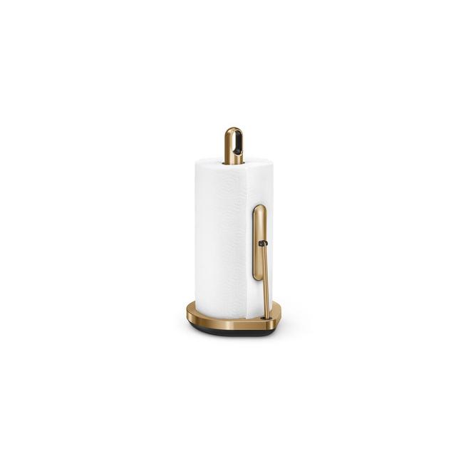 simplehuman Tension Arm Paper Towel Holder, Brass Stainless Steel, Gold