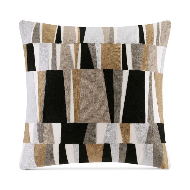 INK+IVY Lars 20" Square Embroidered Broken Stripe Decorative Pillow