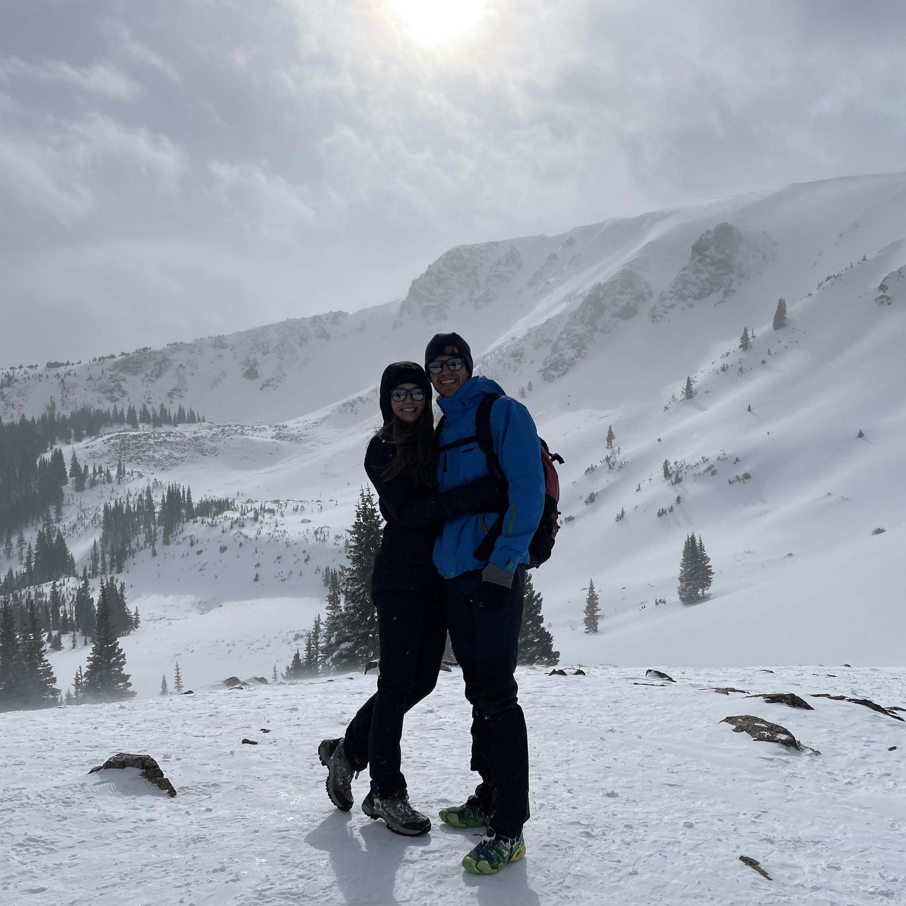 This was taken at the beginning of our relationship when Jake (Sadie's bro) came to visit! We took a hike in WP but ended up "post holing" it up the mountain. 😂  (Jake hasn't tried to visit since)