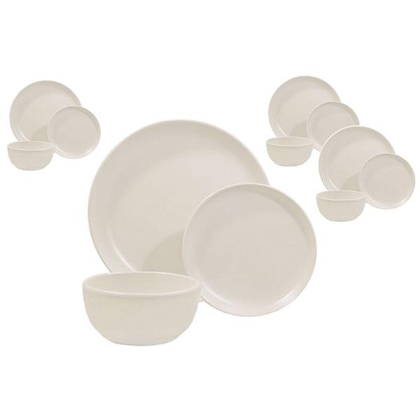 Ceramic 12 Piece Dinnerware Set | Matte White