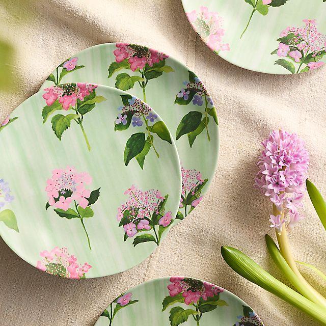 Floral Melamine Side Plates, Set of 4