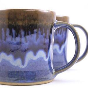 Pair of mugs in deep blue glaze