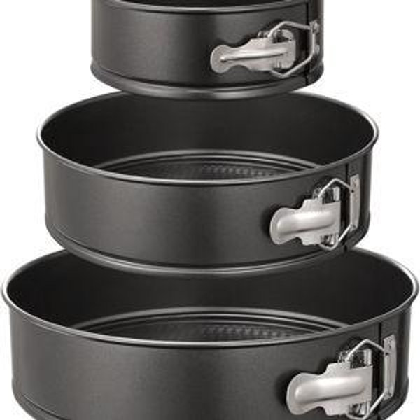 Springform Pan Set of 3 Non-stick Leakproof Round Cake Pan Set Includes 3 Pieces 6" 8" 10"