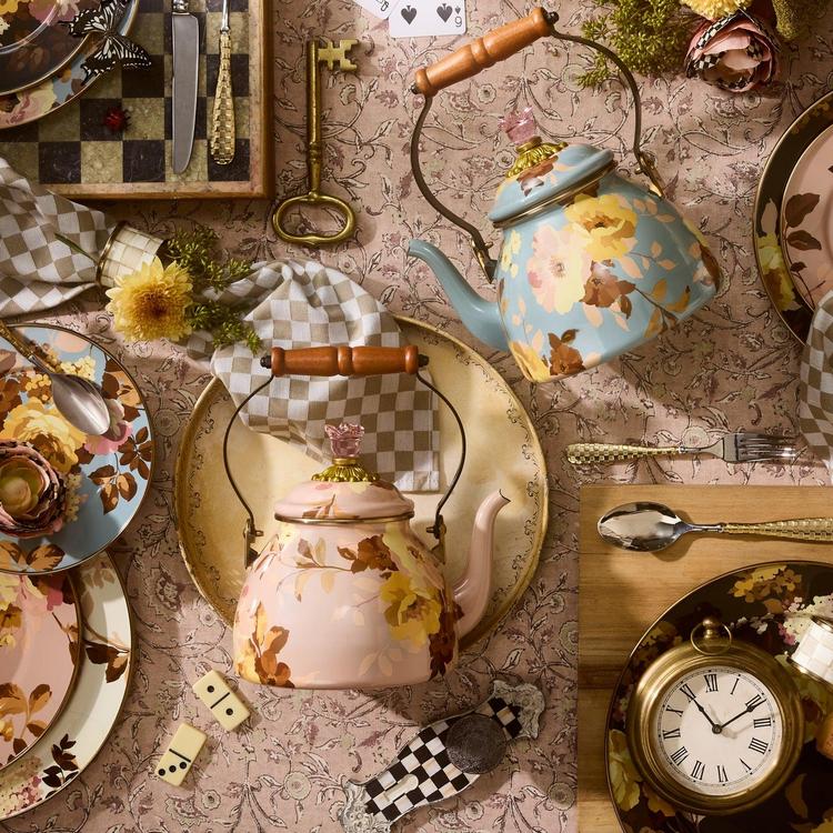 MacKenzie-Childs, Wild Rose Mauve Tea Kettle | Zola