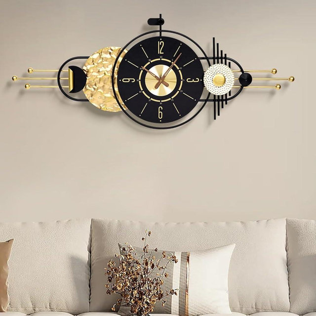 AXAORIRA Ideal Housewarming Gift: 47x19 Inch Modern Decorative Wall Clock, Battery Operated Silent Non-Ticking Large Analog Clocks for Living Room, Bedroom, Entryway