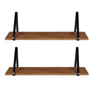 Uniek - Decorative Wall Shelf Set of 2 - Brown/Black