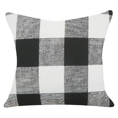 Black Buffalo Check Throw Pillow (18"x18")