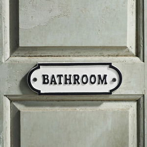 Bathroom Cast Iron Sign
