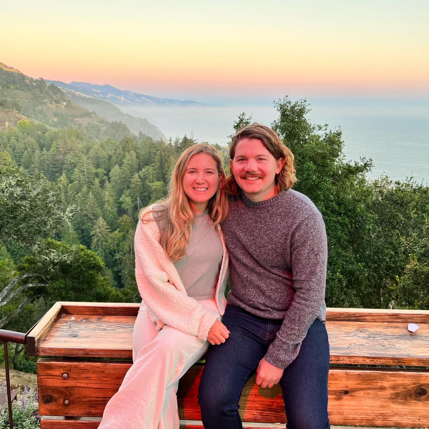At dinner in Big Sur at Nepenthe!