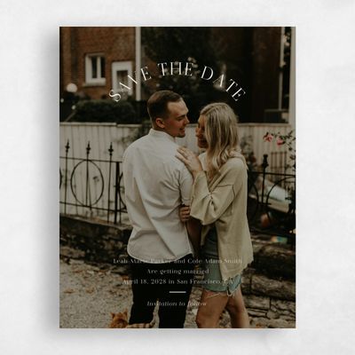 Beige Wedding Save the Date - Tarbert Photo
