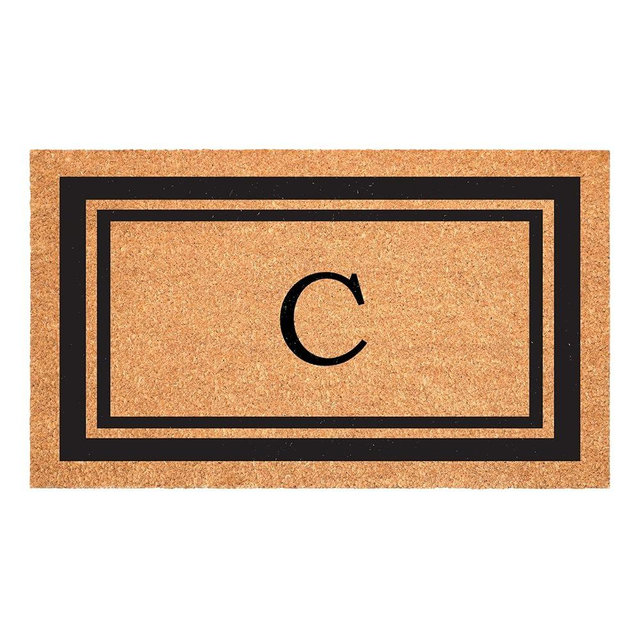 Calloway Mills 152963048C Black Border 30" x 48" Monogram Doormat Letter (C)