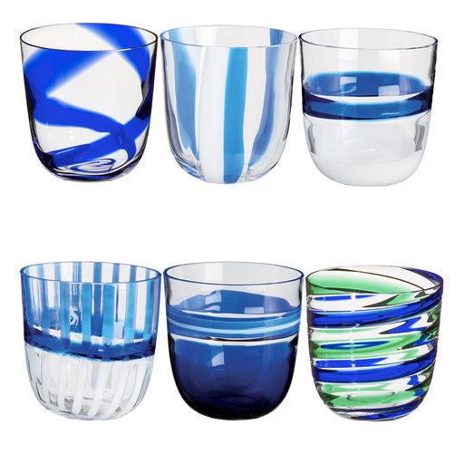 I Diversi Set of 6 Blue Glasses N. 1
