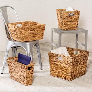Natural 4-Piece Water Hyacinth Basket Set