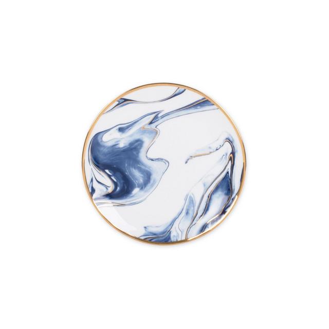 Olivia & Oliver™ Harper Marble Gold Appetizer Plate in Blue