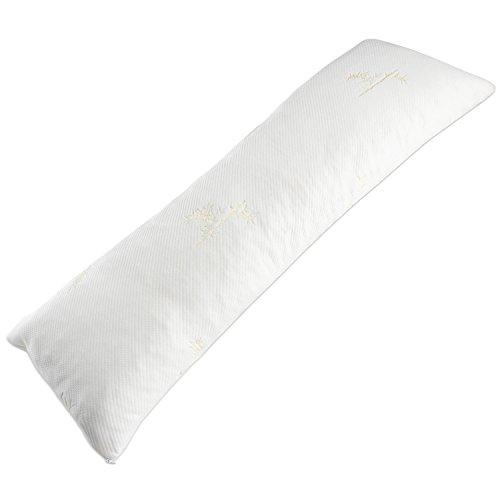 Milliard Ultra-Luxury Bamboo Shredded Memory Foam Full Size Body Pillow with Kool-Flow Breathable Cooling Hypoallergenic Pillow Outer Fabric - Fits 20 x 54 inch Long Body Pillow Cases & Covers