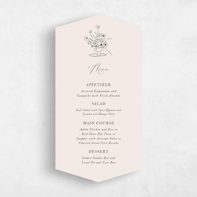 Beige Diamond Wedding Menu - Keole