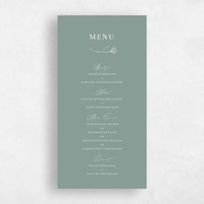 Rich Sage, Green Wedding Menu - Ingrid