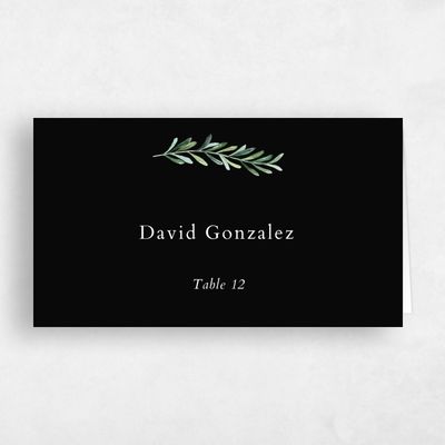 Black Wedding Place Card - Eastwick