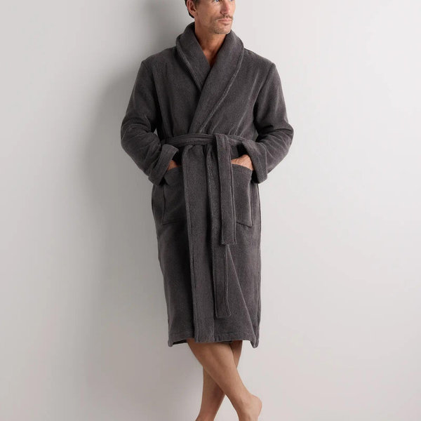 Turkish Cotton Terry Robe - Charcoal, M
