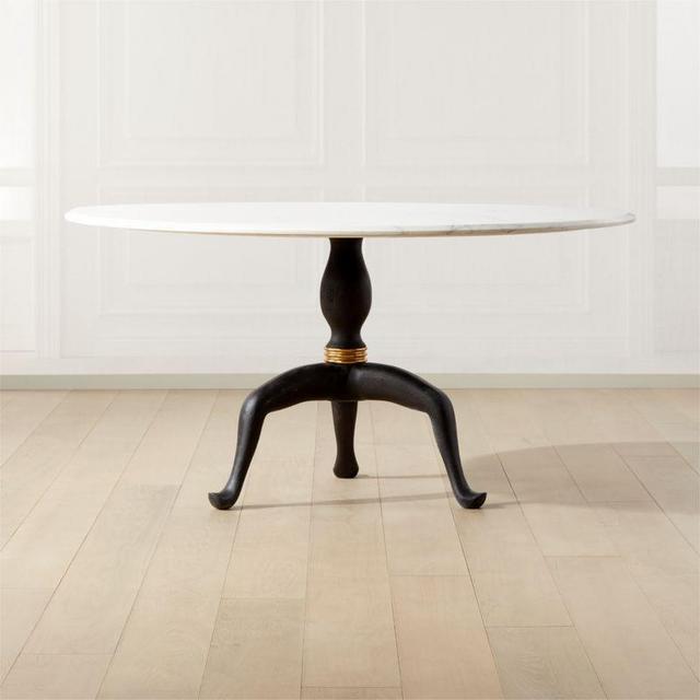 CB2 Reign Large Round Marble Dining Table