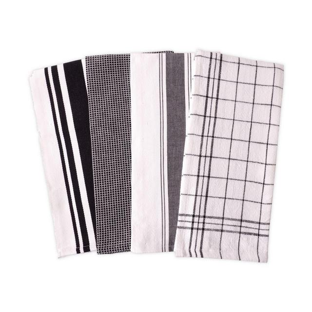 Artisanal Kitchen Supply® Flat Kitchen Towels in Black (Set of 4)