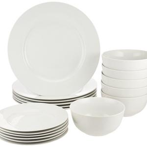 AmazonBasics 18-Piece Dinnerware Set, Service for 6