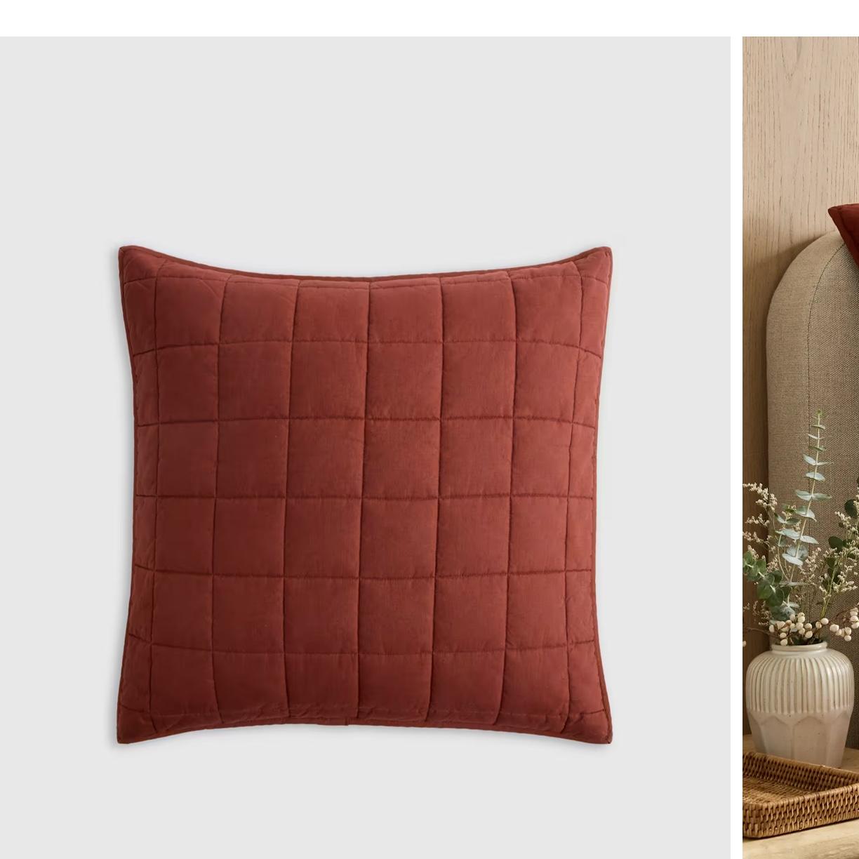 Belgian Linen Quilted Euro Sham