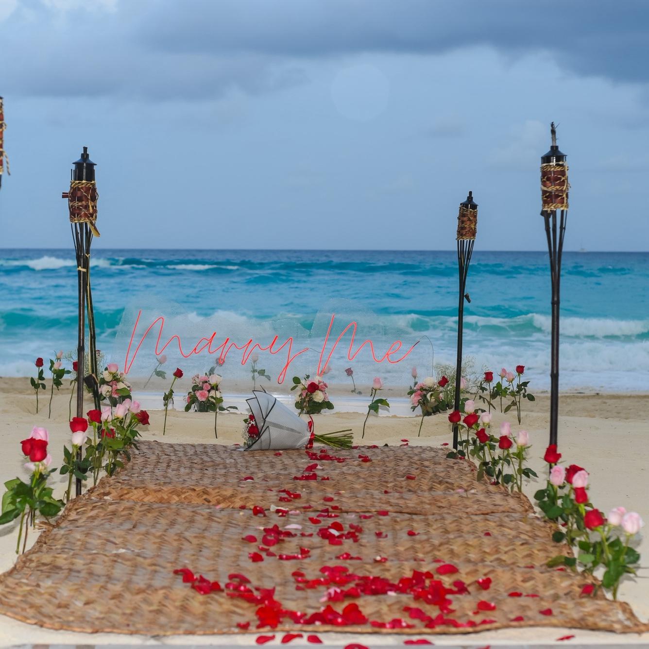 The most perfect proposal on our favorite beach in Cancun!