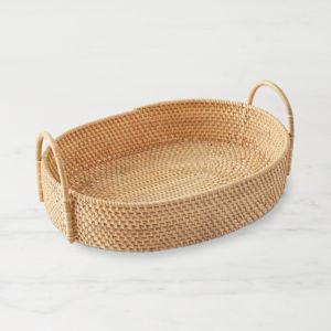 Light Woven Outdoor Oval Tray