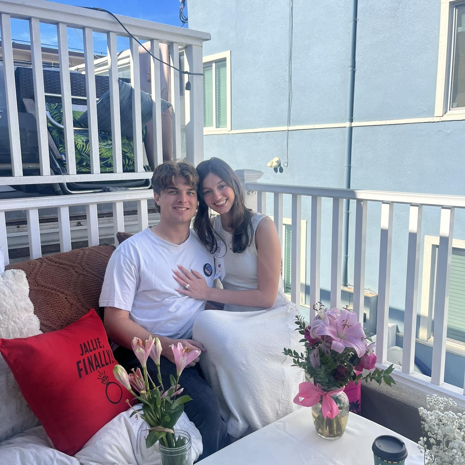 Celebrating on our deck after landing in San Diego
