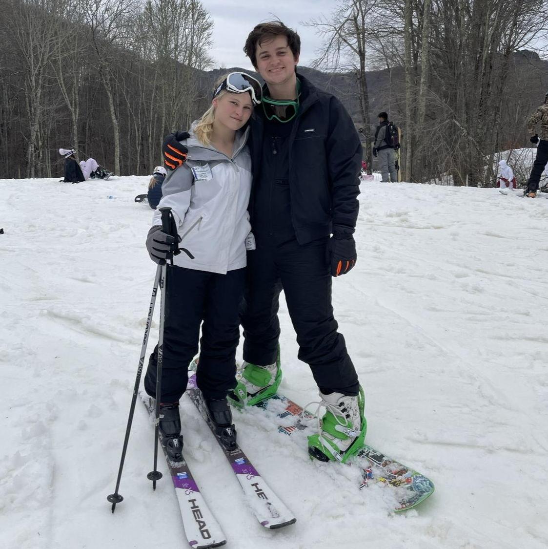 Chloe's first time skiing