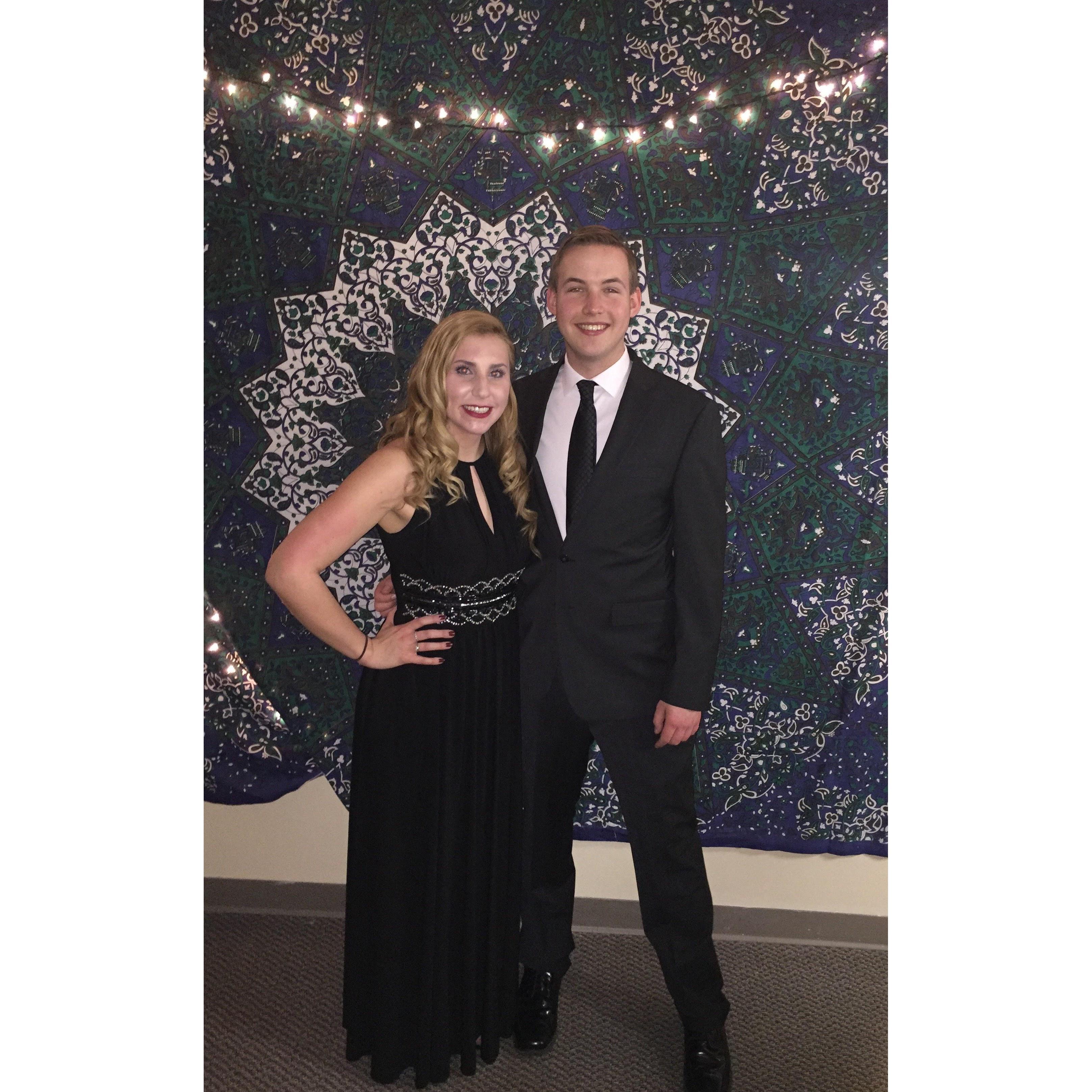 All dressed up for Mariana's senior formal at Curry College in January 2017.