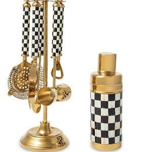 Mackenzie Childs Courtly Check 3260 Gold Edition Bar Set