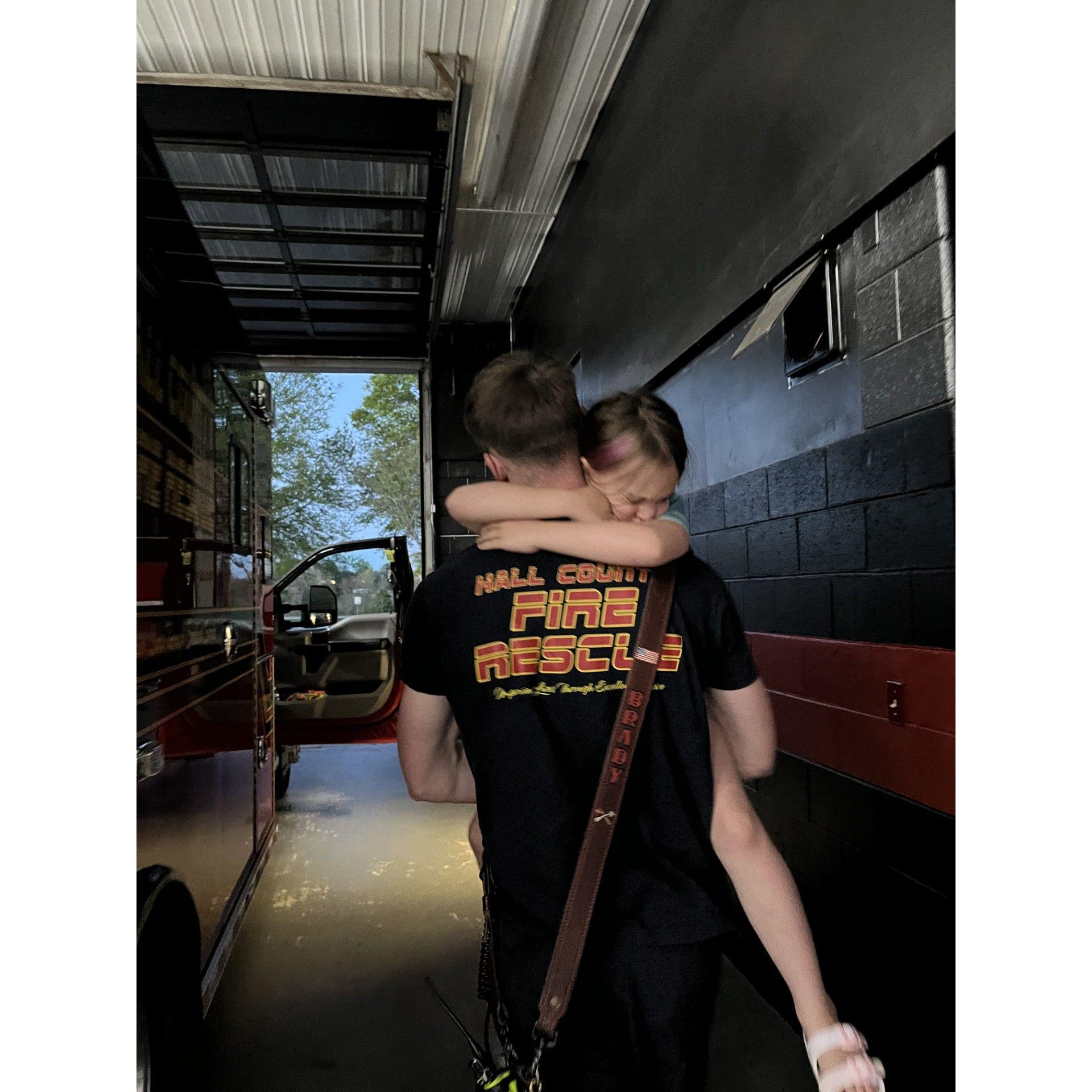 Robbie at work with his awesome niece, Evelyn!