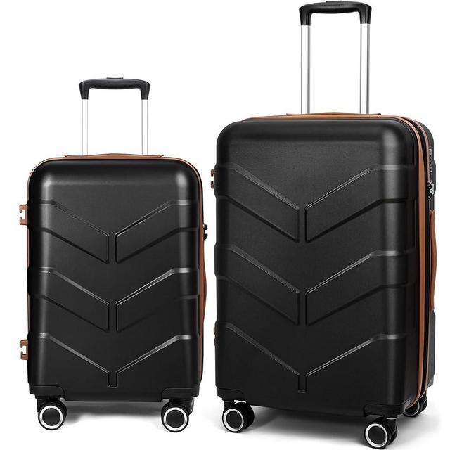 TILYMOL Luggage Sets 2 Piece Suitcase Set with Spinner Wheel, Hardside Luggage Sets with TSA Lock, Expandable Travel Luggage Set for Men and Women, Black