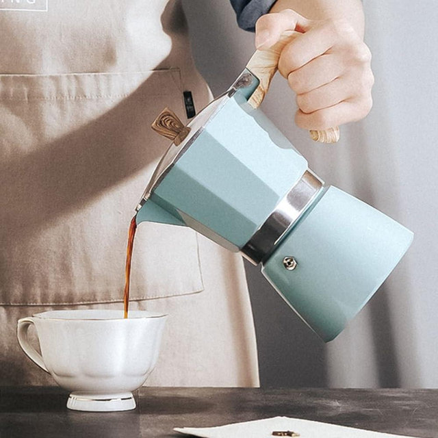 MORDEN MS Moka Pot Stovetop Espresso Maker, 6 Espresso Cup Moka Pot Stove top, Italian Coffee Maker, Manual Cuban Coffee Percolator Machine Italian Espresso Coffee Pot, 10 oz