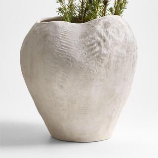 Scraffito Tall Ceramic Vase